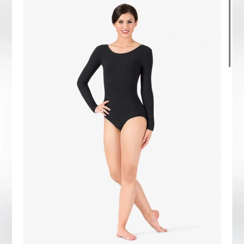 Cotton trestle back long sleeve leotard - Picture 2 of 6